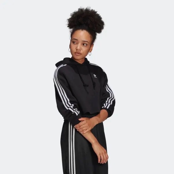 adidas Tops - Adidas || Originals Cropped 3 Stripe Sweatshirt Hoodie